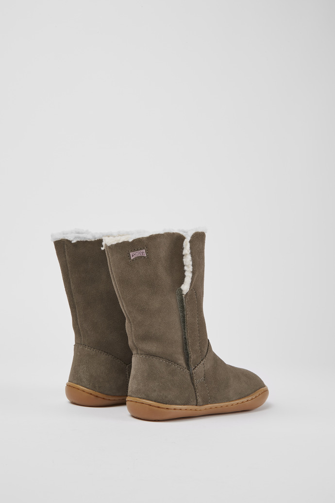 Back view of Peu Gray-brown nubuck boots