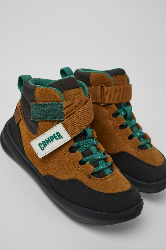Close-up view of Ergo Nubuck and textile ankle boots