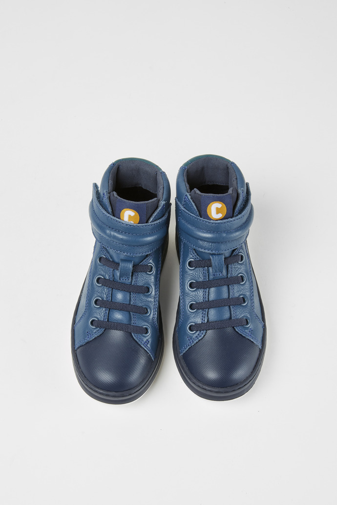 Overhead view of Runner Blue ankle boots