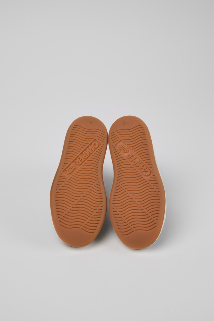 The soles of Twins Multicolor Leather Sneaker Booties for Kids.
