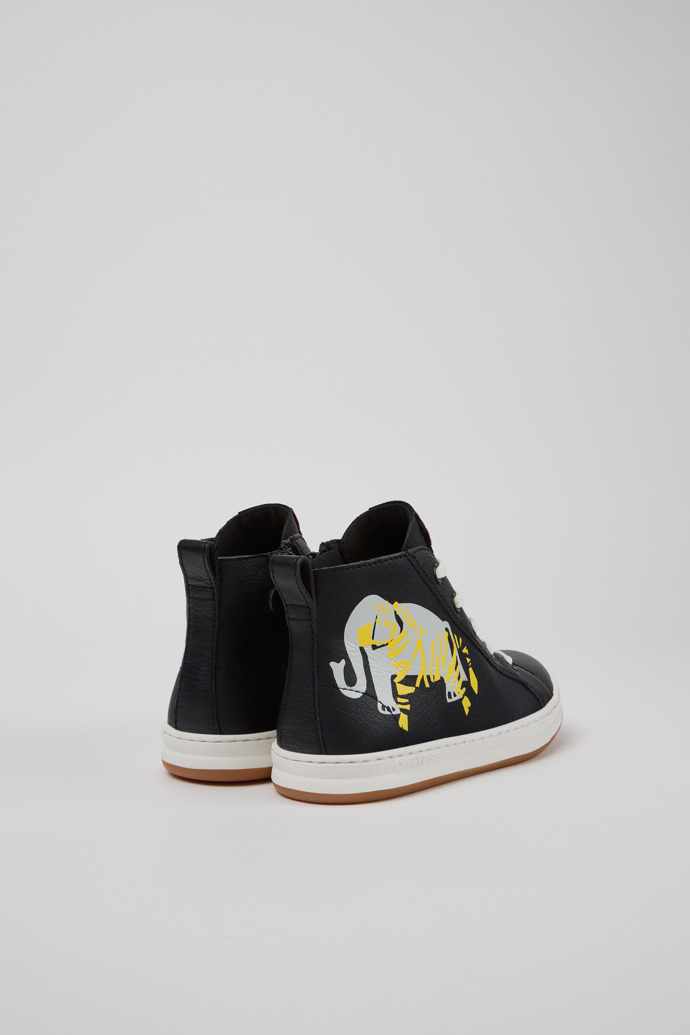 Back view of Twins Multicolor Leather Sneaker Booties for Kids.