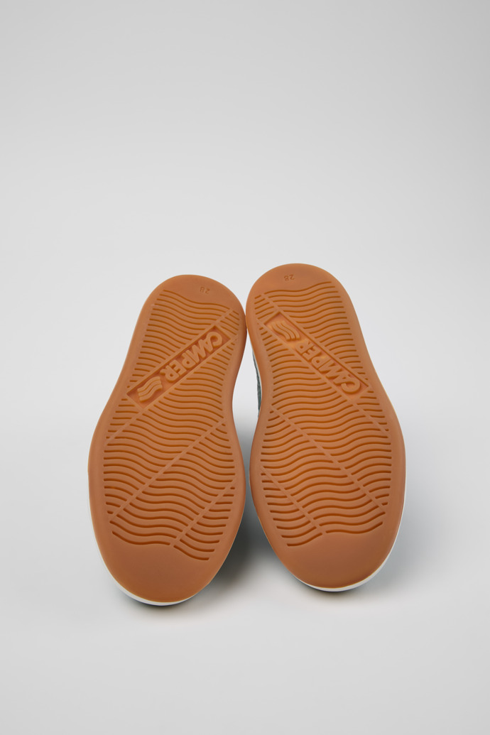 Twins Grüne und weiße Leder-Sneaker für Kinder.