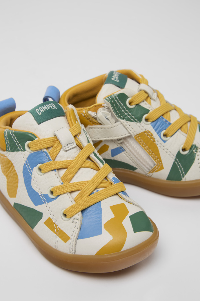 Close-up view of Twins Multi-colored leather sneakers