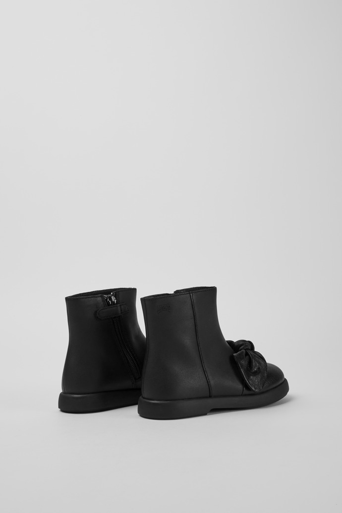 Back view of Duet Black leather ankle boots