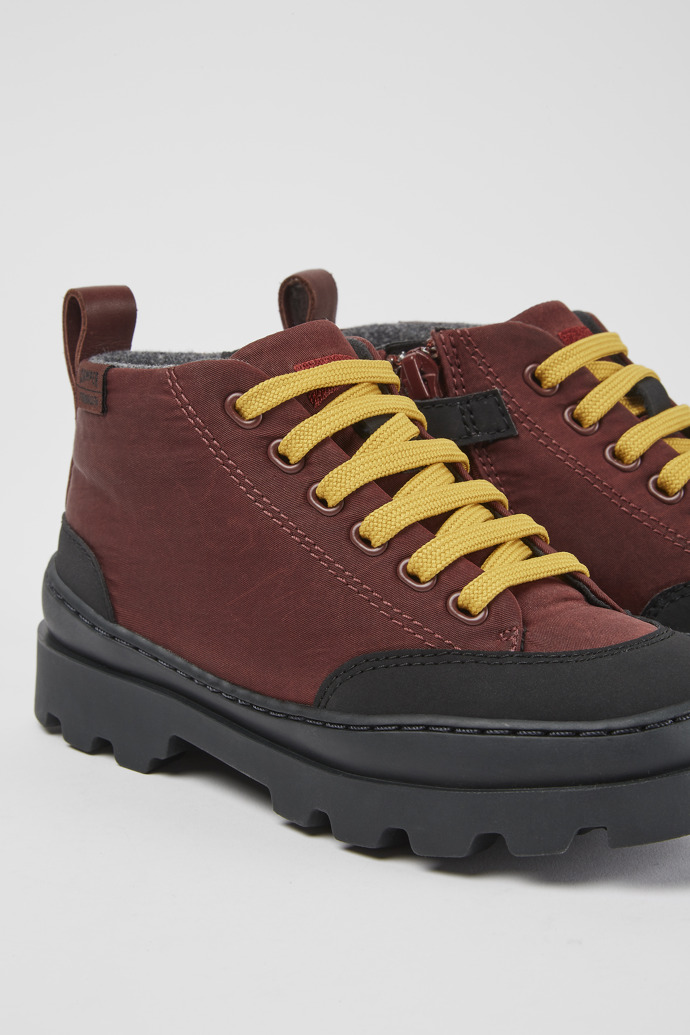 Close-up view of Brutus Burgundy ankle boots