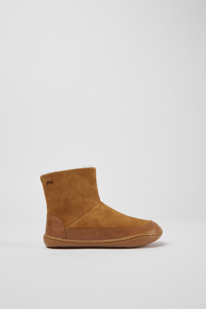 Side view of Peu Brown zip ankle boots