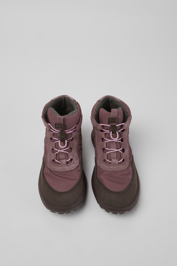Overhead view of CRCLR Purple ankle boots