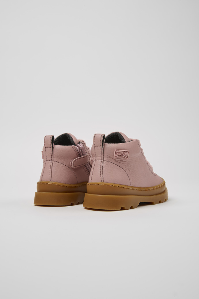 Brutus Bottines en cuir rose pour enfant