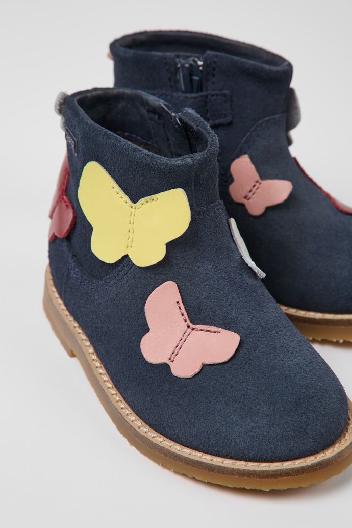 Close-up view of Twins Multi-colored nubuck and leather boots