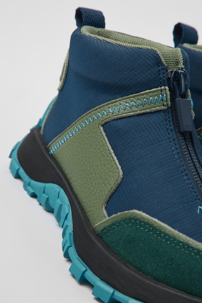 Close-up view of Drift Trail Multicolored textile and leather sneakers for kids