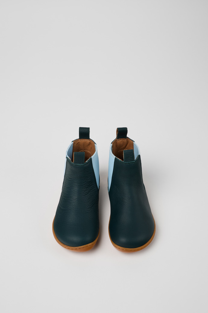 Peu Bottines en cuir vert pour enfant