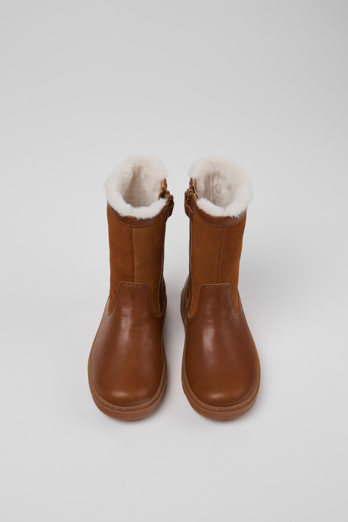 Kiddo Bottes marron en cuir et nubuck pour enfant