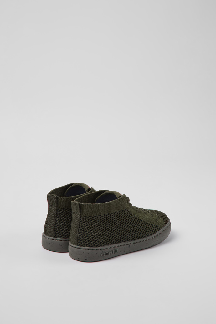 Back view of Peu Touring Green textile ankle boots for kids