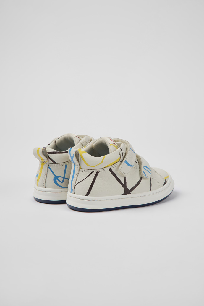 Back view of Twins Multicolored leather sneakers for kids