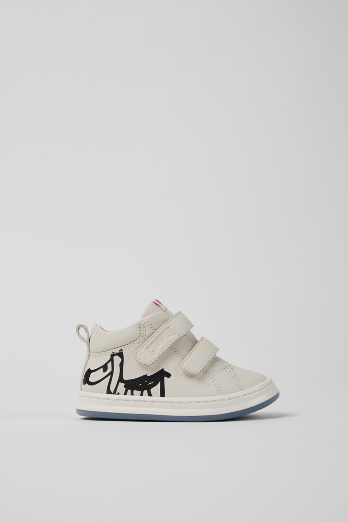 Twins Sneaker infantil de pell de color blanc i negre