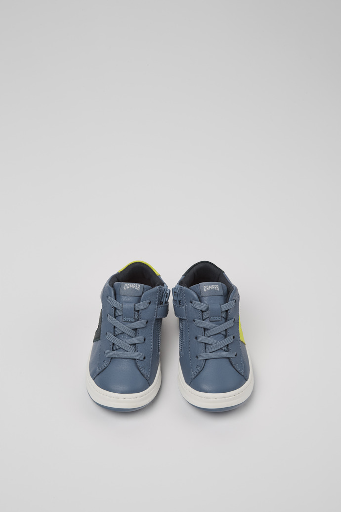 Overhead view of Twins Gray leather sneakers for kids