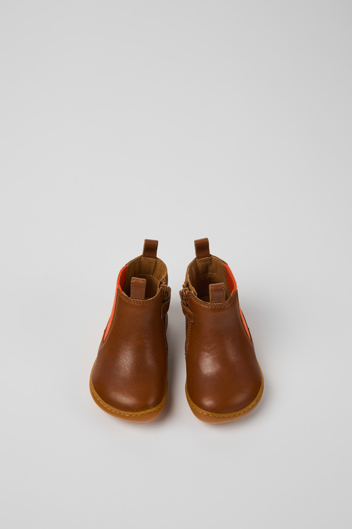 Peu Bottes en cuir marron pour enfant