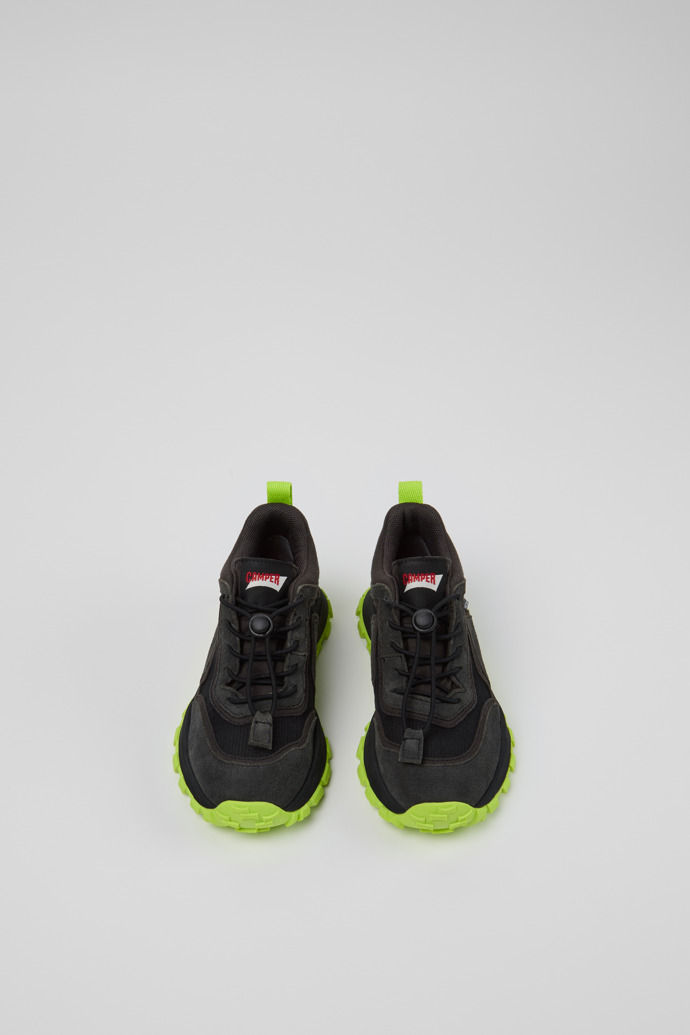 Overhead view of Drift Trail Multicolor Textile and Nubuck Sneaker Booties for Kids.