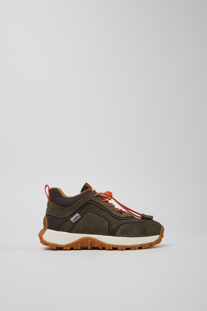 Side view of Drift Trail Multicolor Textile and Nubuck Sneaker Booties for Kids.