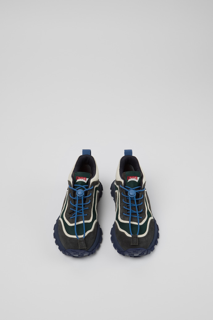 Overhead view of Drift Trail Multicolor Textile and Nubuck Sneaker Booties for Kids.