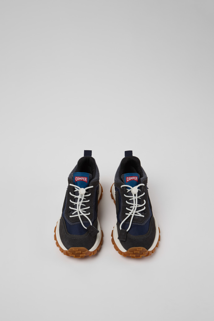 Drift Trail Blaue und graue Sneaker aus Textil und Nubukleder für Kinder.