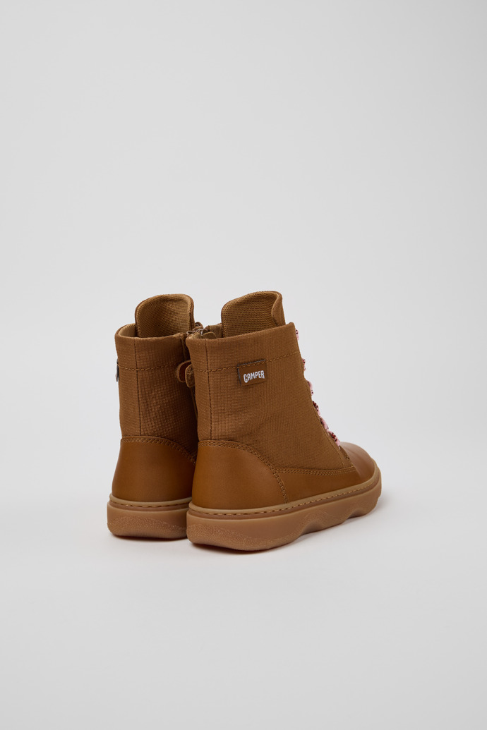Kiddo Bottines marron en textile et cuir pour enfant.