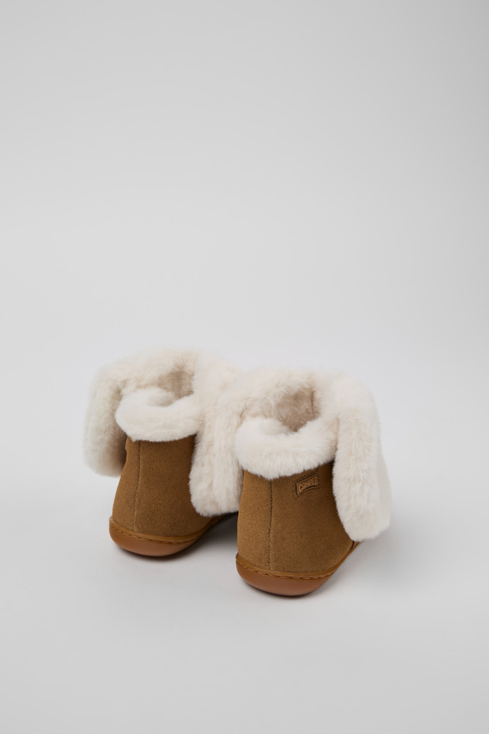 Twins Bruine nubuck en textiel enkelboots voor kinderen