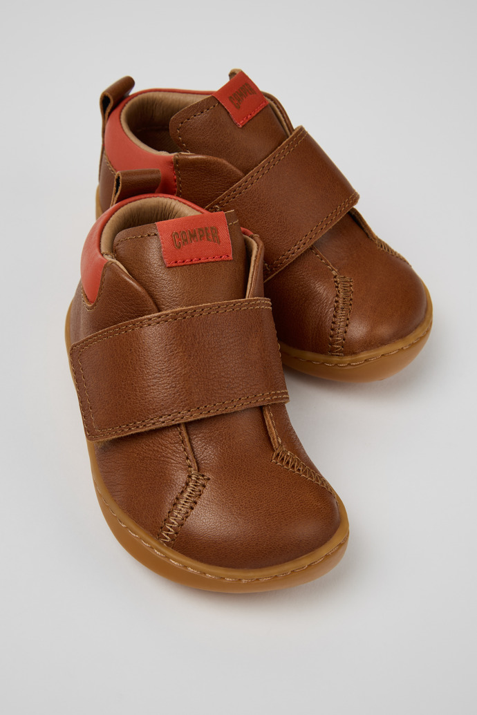 Close-up view of Peu Multicolor Leather Ankle Boots for Kids.