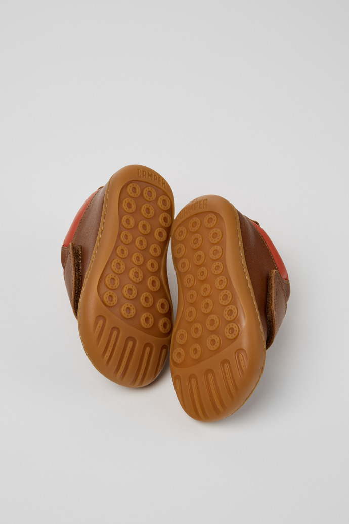 The soles of Peu Multicolor Leather Ankle Boots for Kids.