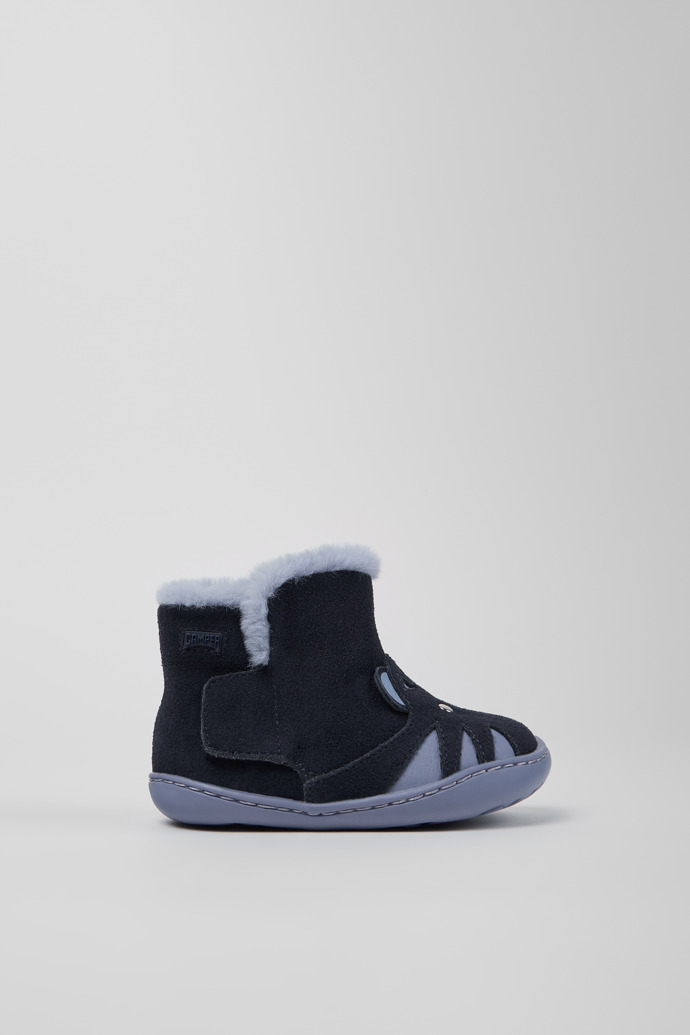 Side view of Peu Multicolor Nubuck and Leather Ankle Boots for Kids.