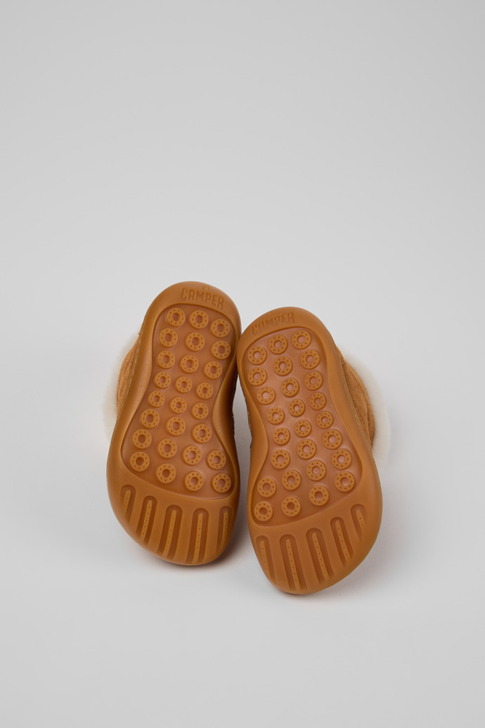 The soles of Peu Brown Nubuck Ankle Boots for Kids.