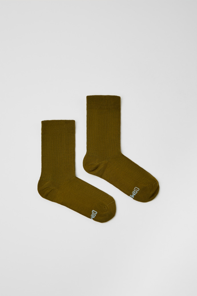 Side view of Calma Socks Green-brown socks with PYRATEX®