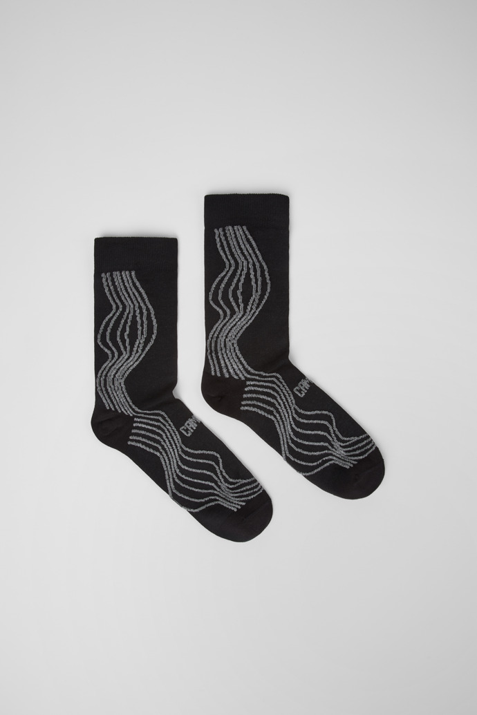 Socks Calcetines de algodón orgánico en negro-gris.