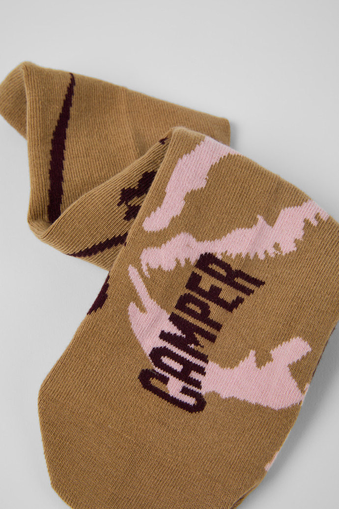 Close-up view of Socks Brown mid-length socks