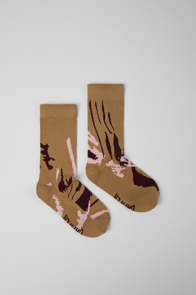 Side view of Socks Brown mid-length socks