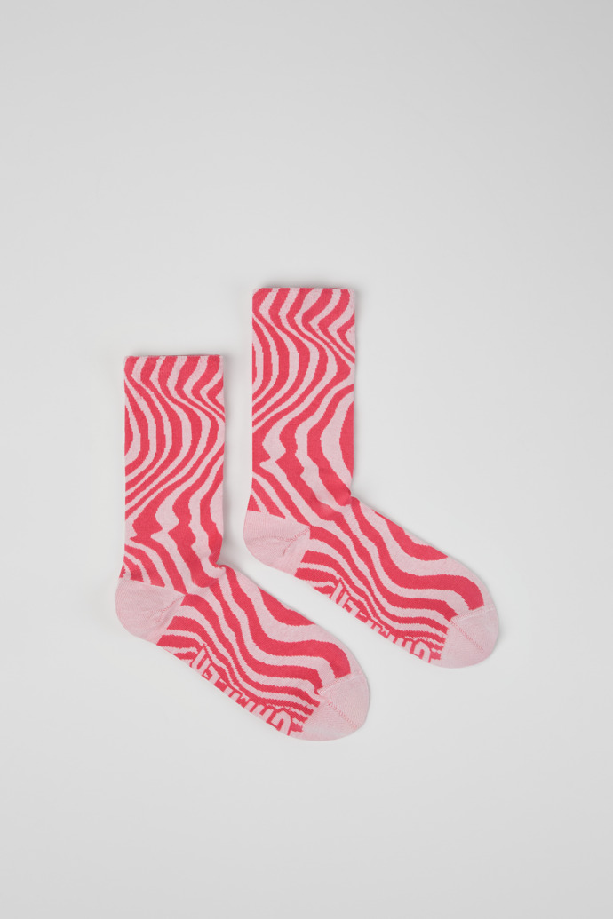 Side view of Seasonal Socks Pink mid-length socks