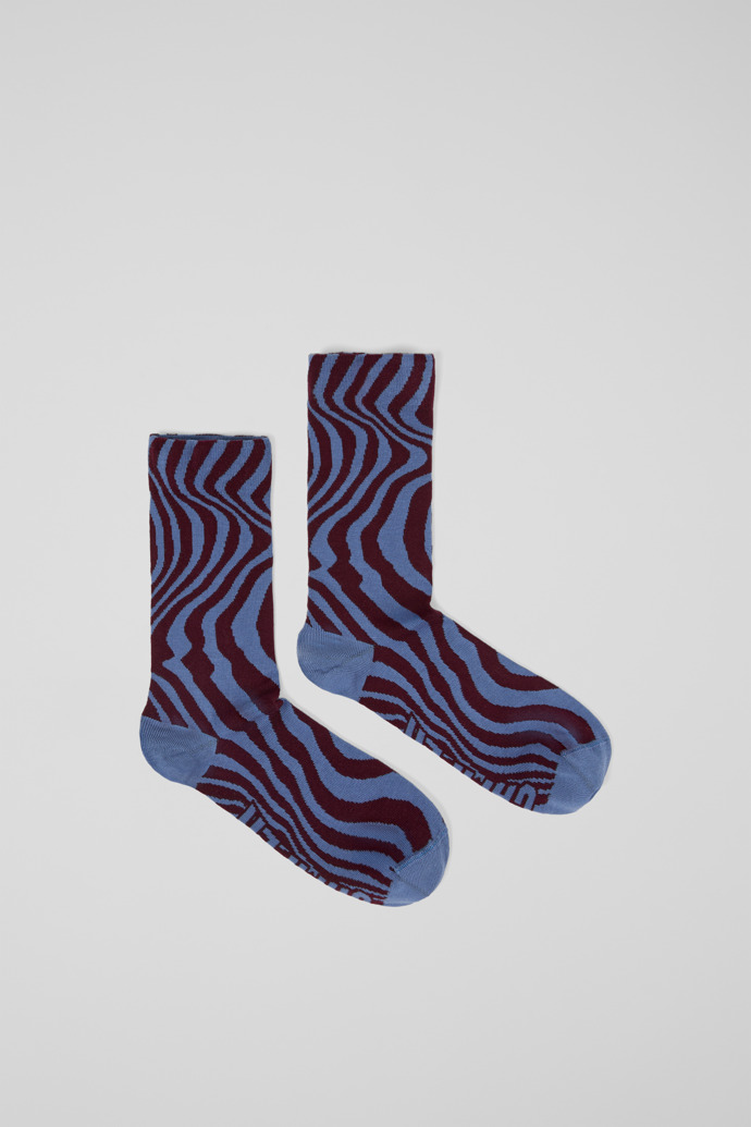 Side view of Seasonal Socks Yellow and green mid-length socks