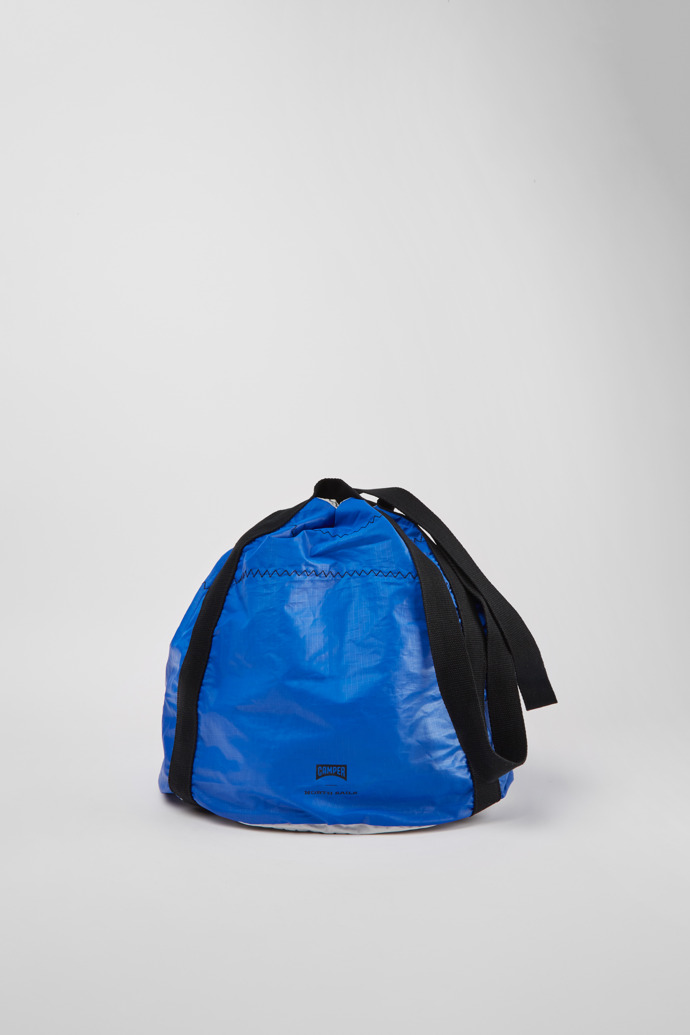 Side view of Camper x North Sails Blue and white shopper bag