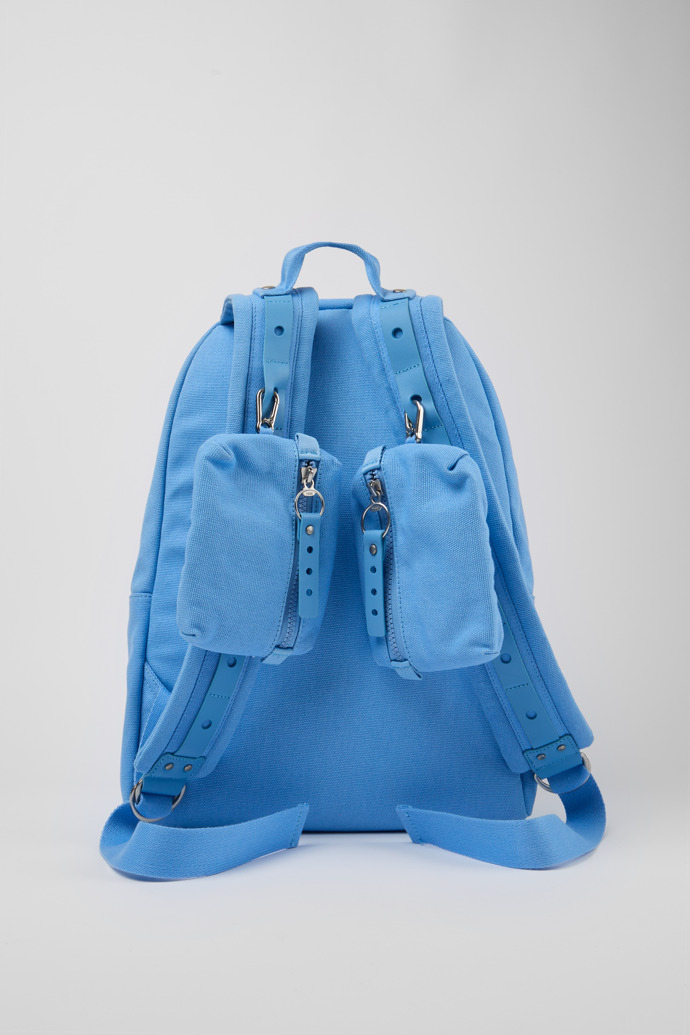 Back view of Ado Blue recycled cotton backpack