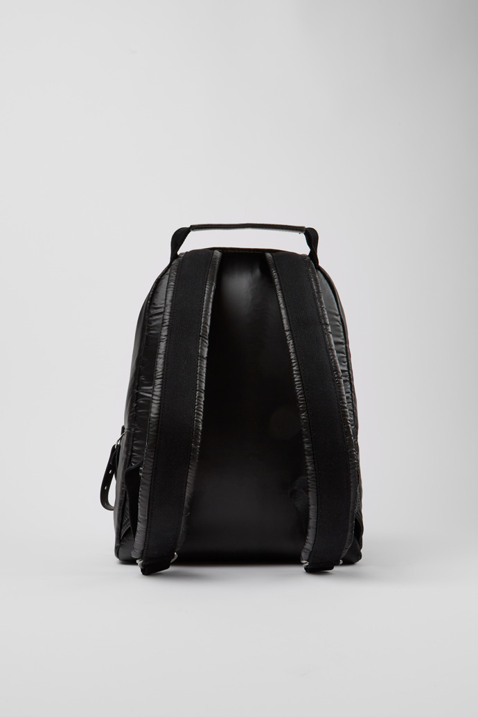 Back view of Ado Black recycled nylon backpack
