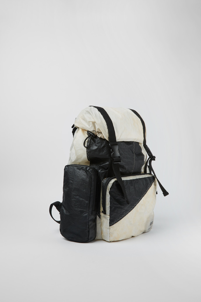 Front view of Camper x North Sails Black and white backpack