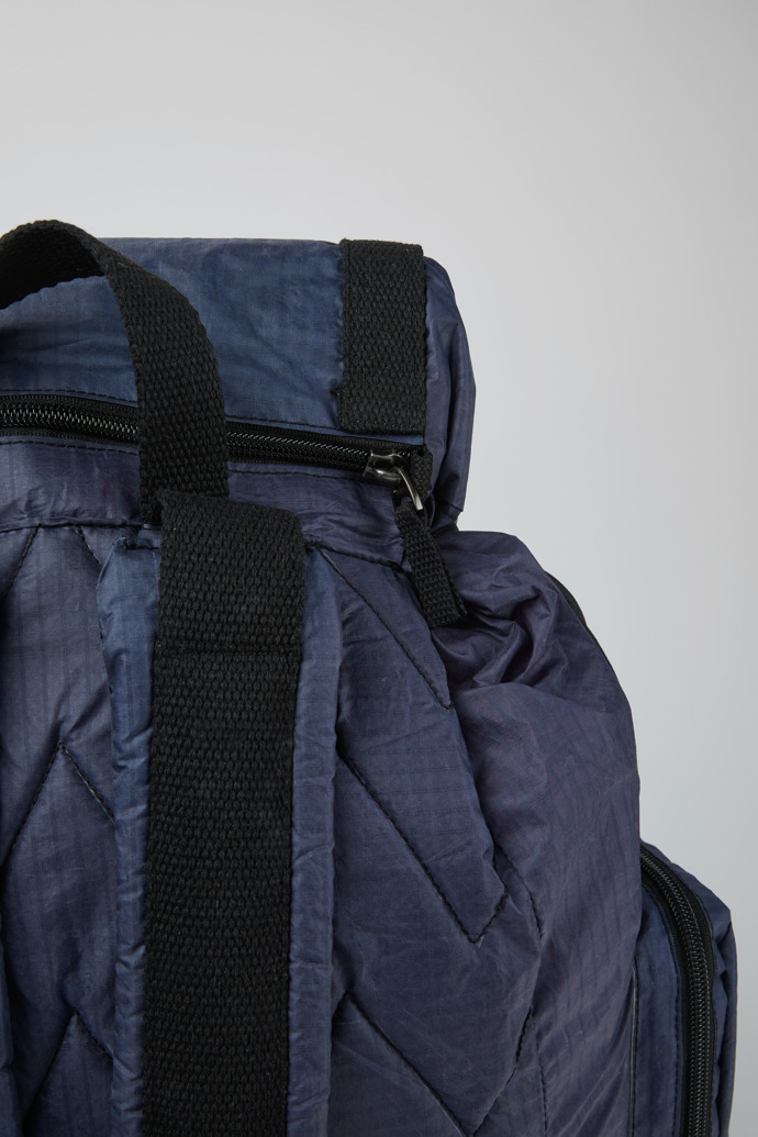 Close-up view of Camper x North Sails Navy blue backpack