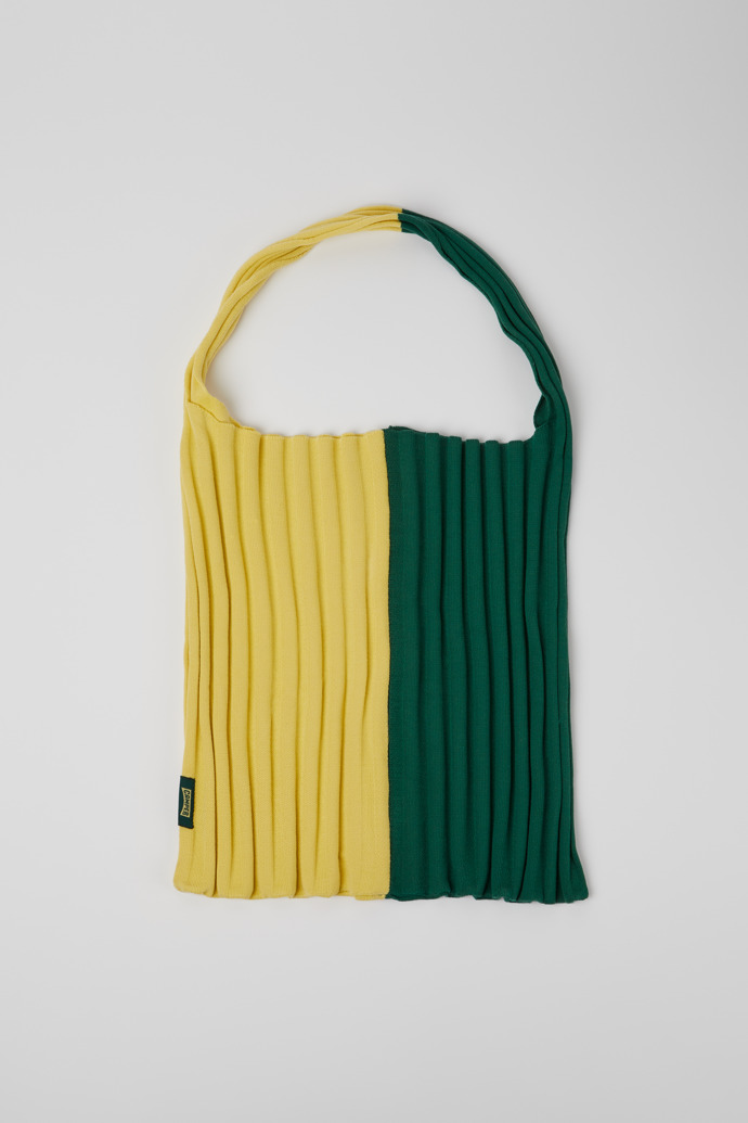Knit TENCEL® Groen-gele knit bag van, TENCEL® Lyocell