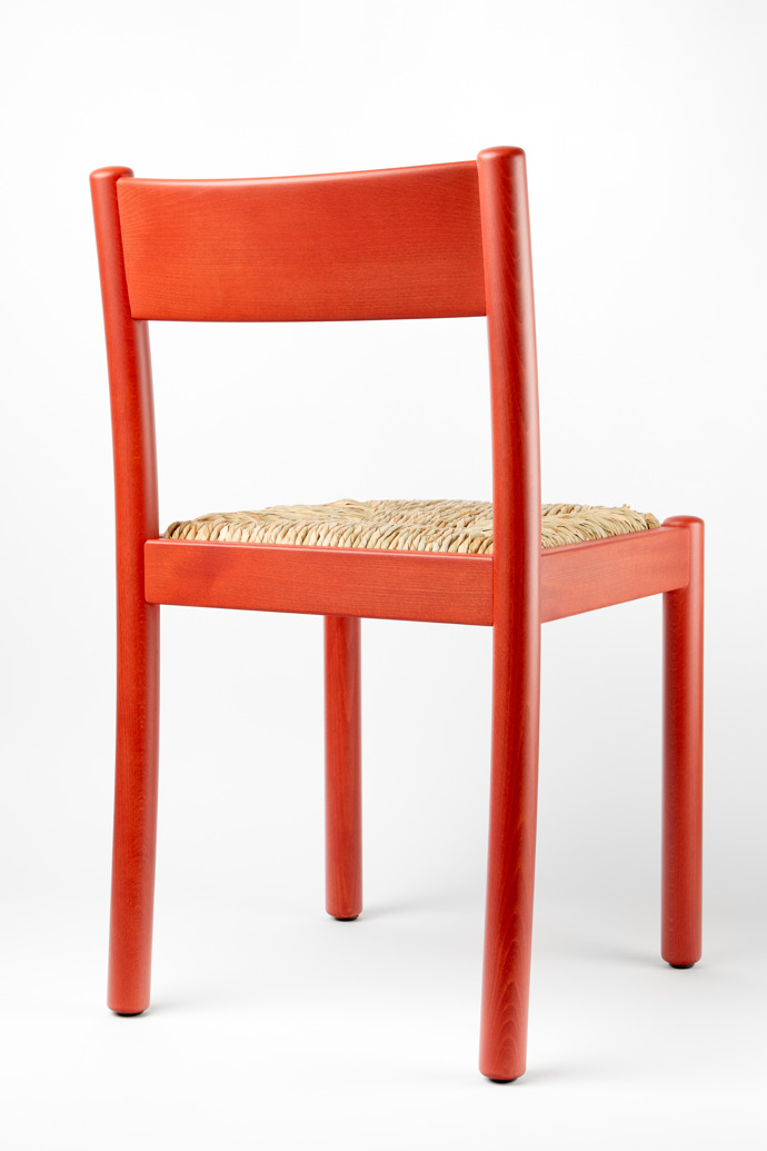 Back view of Camper Wooden Chair Set of 2 Camper Chair Red