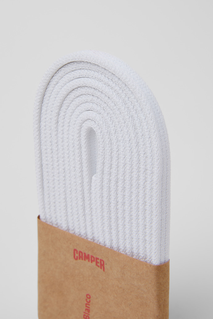 Close-up view of ACCESORIOS White Elastic Laces