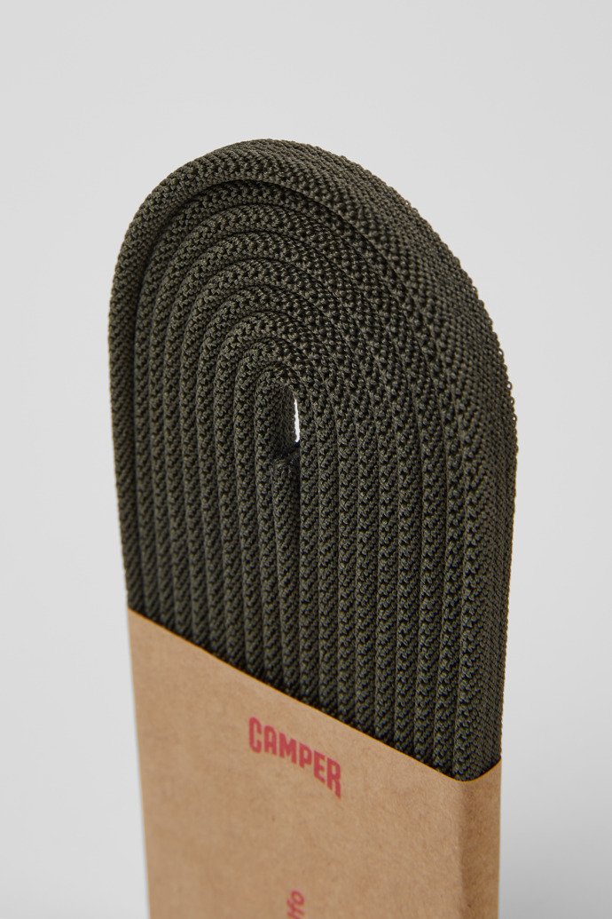 Close-up view of ACCESORIOS Dark Green Elastic Laces