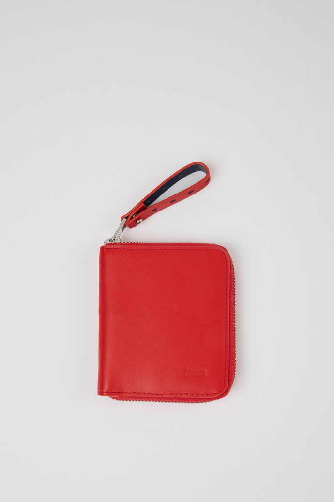 Side view of Mosa Red leather wallet