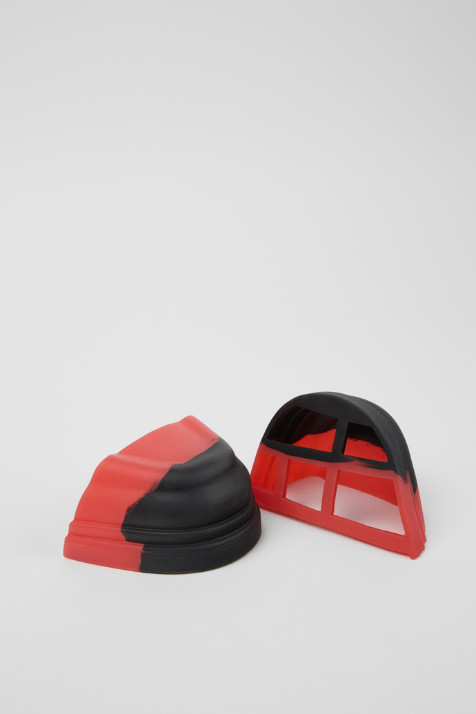 Side view of Junction Toe Caps Black, red rubber toe caps