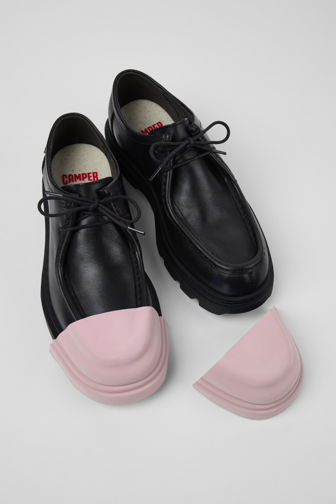 Close-up view of Junction Toe Caps Pink rubber toe caps