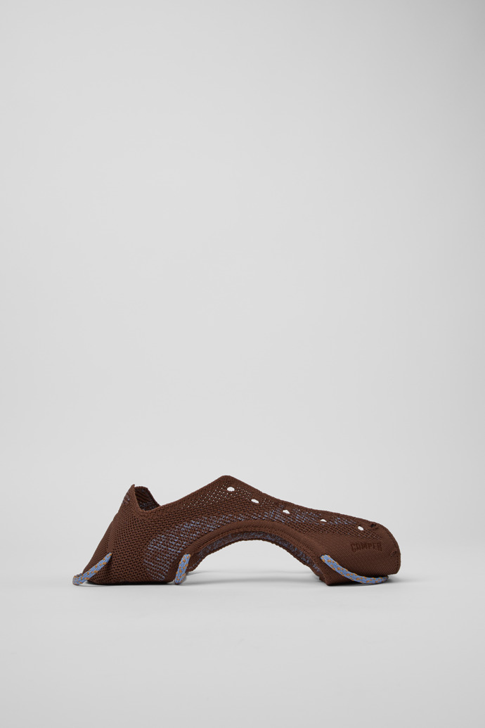 Side view of ROKU Shoe Uppers Brown/blue uppers (x2) for your right and left shoes.